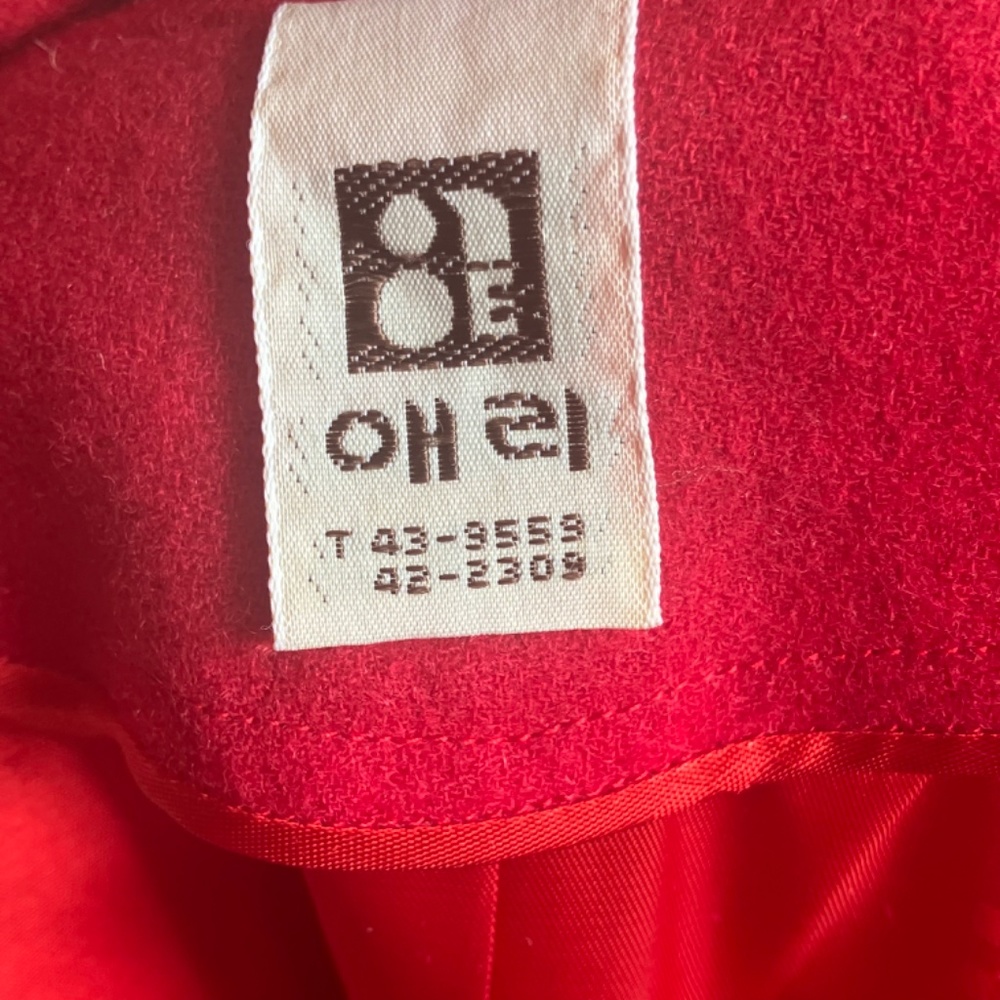 red 3pc vintage wool circle skirt set/suit - Picture 5 of 16